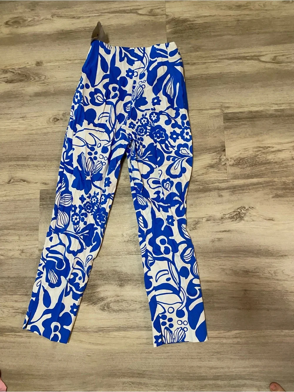 Zara Floral Blue Pants- brand new
